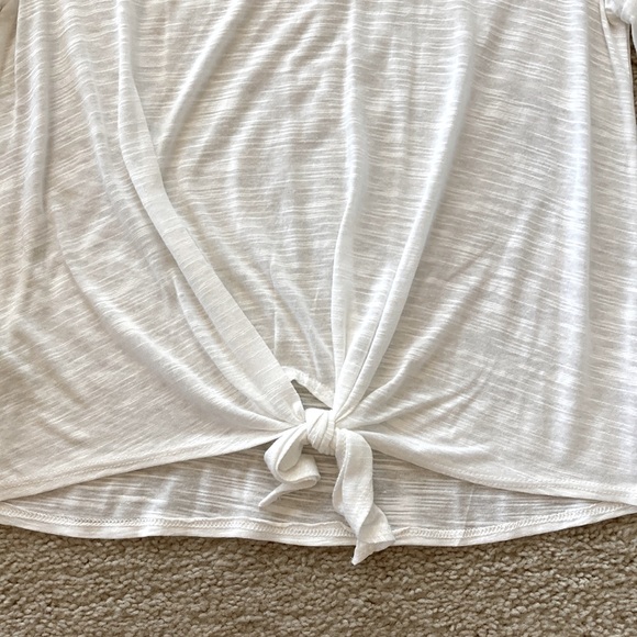 White Tie Front Short Sleeve Tee - Picture 5 of 7